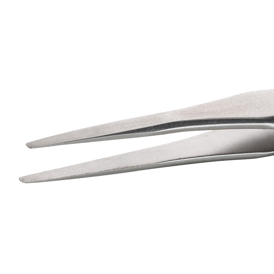 Techni-Pro 758TW252 Mini Tweezers, Style M2A, Anti-Acid/Anti-Mag, SS, Fine, Round, Flat, 2.8"