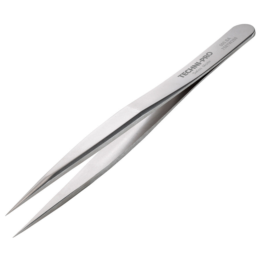 Techni-Pro 758TW260 High Precision Tweezers, Style 000, Anti-Acid/Anti-Mag, SS, Fine, 4.7"