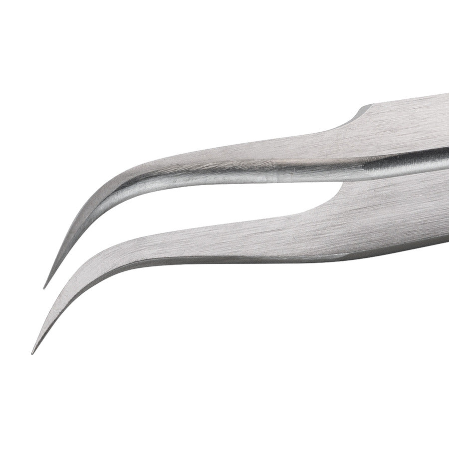 Techni-Pro 758TW314 Hochpräzisionspinzette, Stil 7, Karbonstahl, gebogen, sehr fein, 4.6"