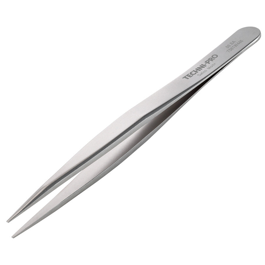 Techni-Pro 758TW446 High Precision Tweezers, Style 00, Anti-Acid/Anti-Mag, SS, Strong, 4.7"