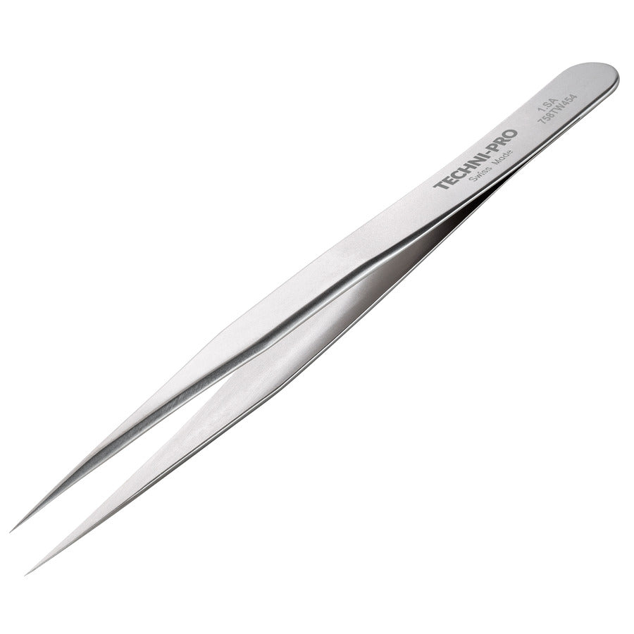 Techni-Pro 758TW454 Hochpräzisionspinzette, Ausführung 1, Anti-Säure/Anti-Magnet SS, Fein, Spitzer, 4,7"