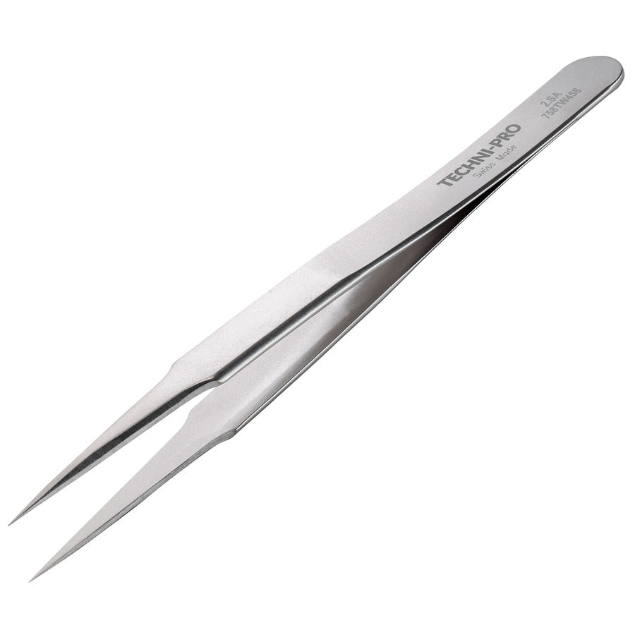 Techni-Pro 758TW458 Hochpräzisionspinzette, Stil 2, säurebeständig/antimagnetisch, Edelstahl, spitz, 4.7"