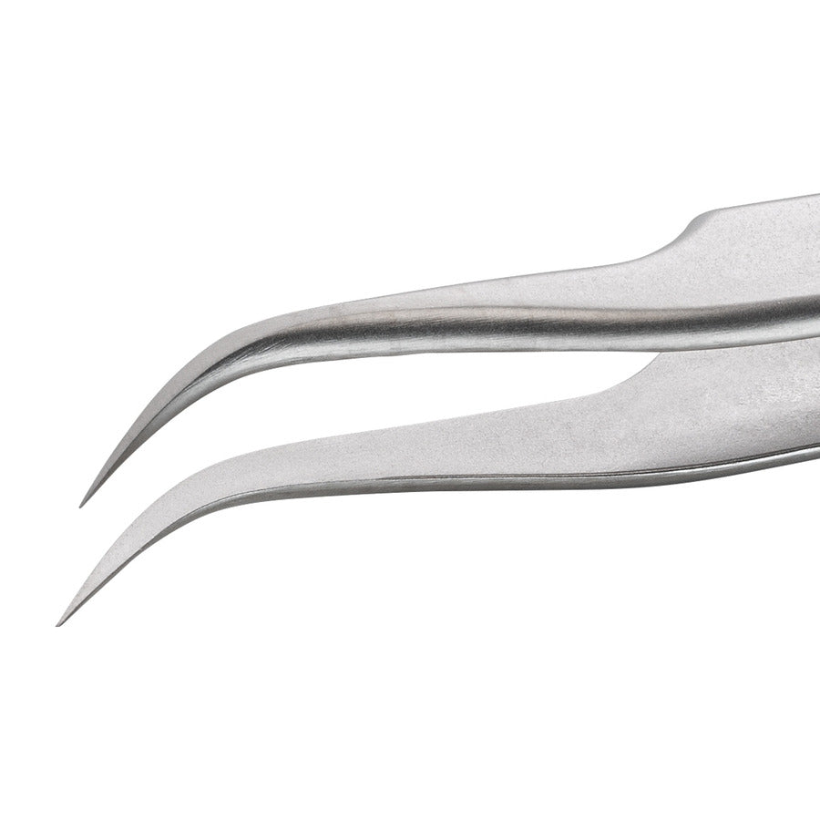 Techni-Pro 758TW498 Hochpräzisionspinzette, Stil 7, Antimagnetisch, Edelstahl, Gebogen, Sehr Fein, 11,9 cm
