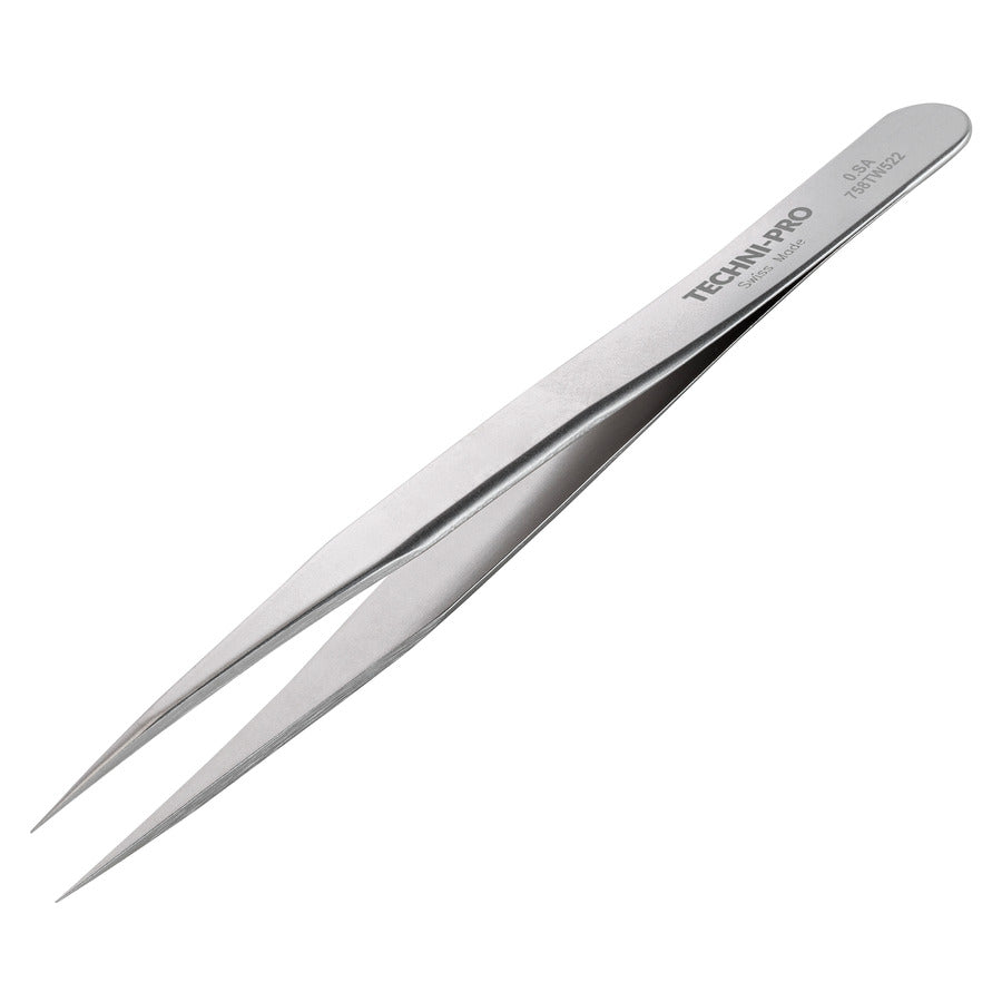 Techni-Pro 758TW522 Hochpräzisionspinzette, Stil 0, Anti-Säure/Anti-Magnetisch, Edelstahl, Fein, 4.7"