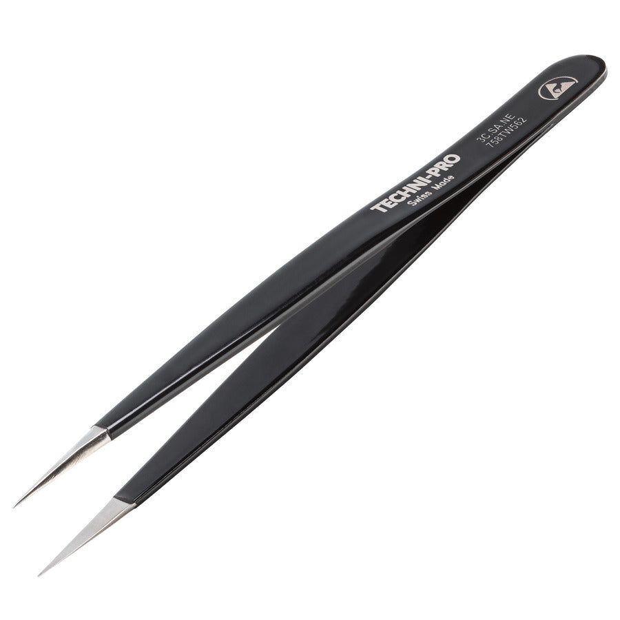 Techni-Pro 758TW565 Pinzettenset, ESD-sicher beschichtet, mit Etui, 5-teilig