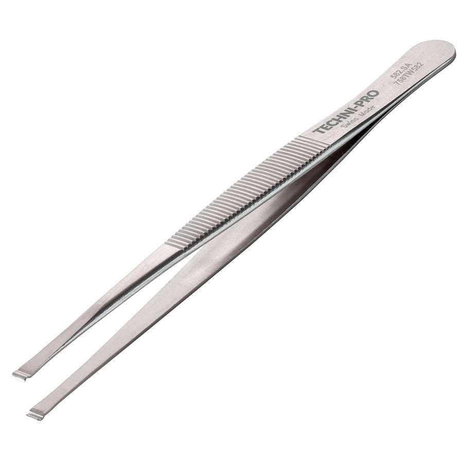 Techni-Pro 758TW582 Komponentenpositionierzange, Stil 582, antimagnetisch, Edelstahl, gerillt, 11,7 cm