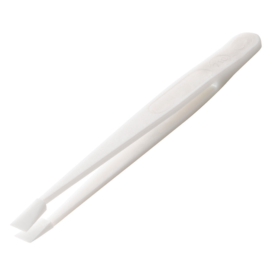 Techni-Pro 758TW622 Vollkunststoff-Pinzette, Typ 710, Delrin, sehr fein, kurz, flach, 11,43 cm