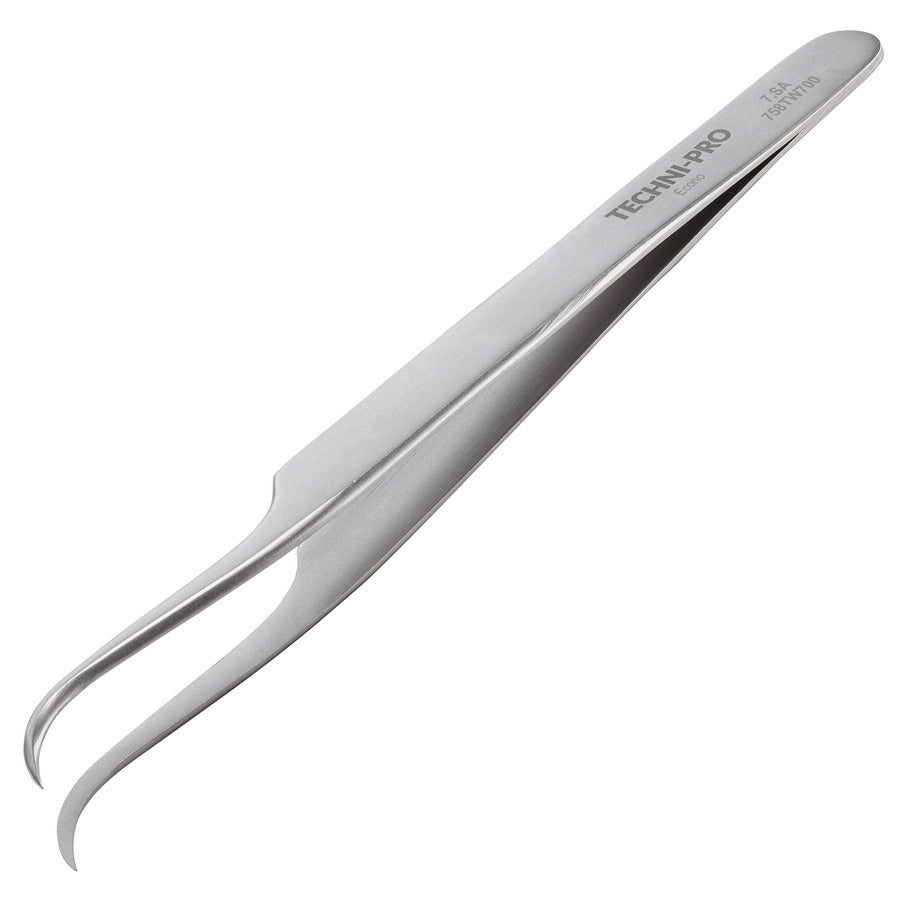 Techni-Pro 758TW700 Economy Pinzette, Stil 7, säurebeständig/antimagnetisch, Edelstahl, gebogen, fein, 11,94 cm