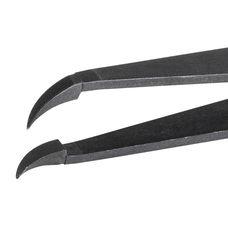 Techni-Pro 758TW706 Reinraum ESD Vollkunststoffpinzette, Stil 707A, PVDF, gebogen, fein, kurz, 4.5"
