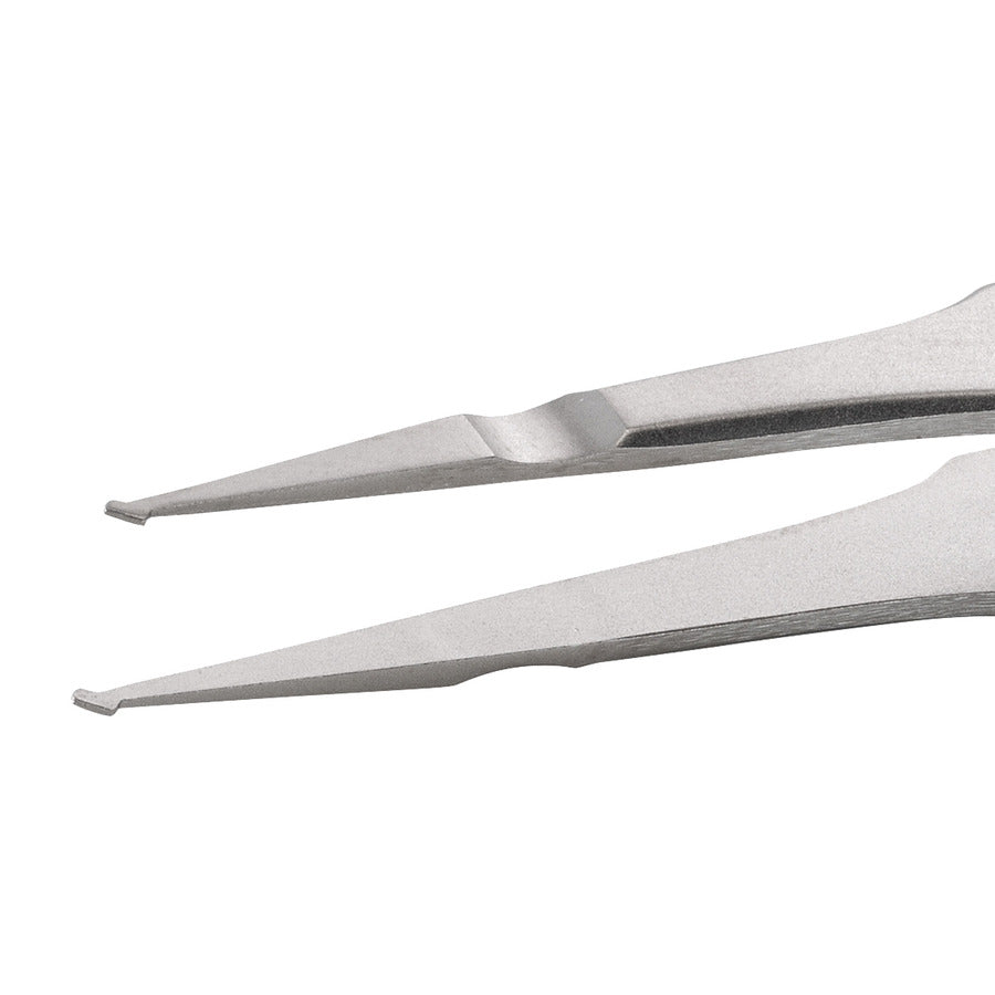 Techni-Pro 758TW810 SMD-Pinzette, Modell SM108, säurebeständig/antimagnetisch, Edelstahl, gerillt, 11,94 cm