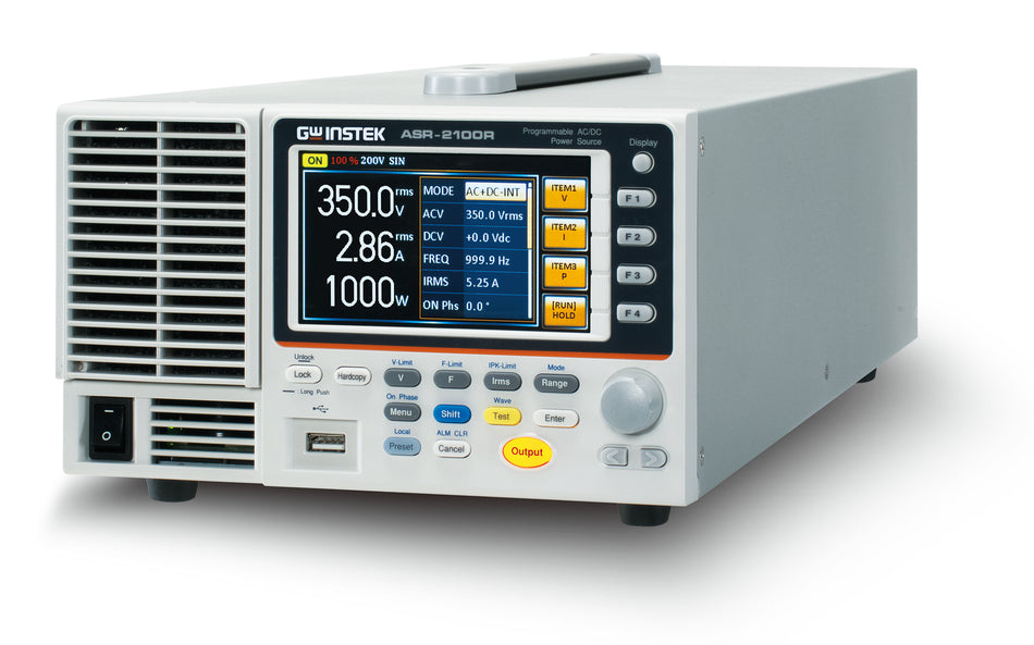 GW Instek ASR-2100R AC/DC Source, For 3U 1/2 Rack Mount, 1000 VA, USB/LAN/RS-232, ASR-2000 Series