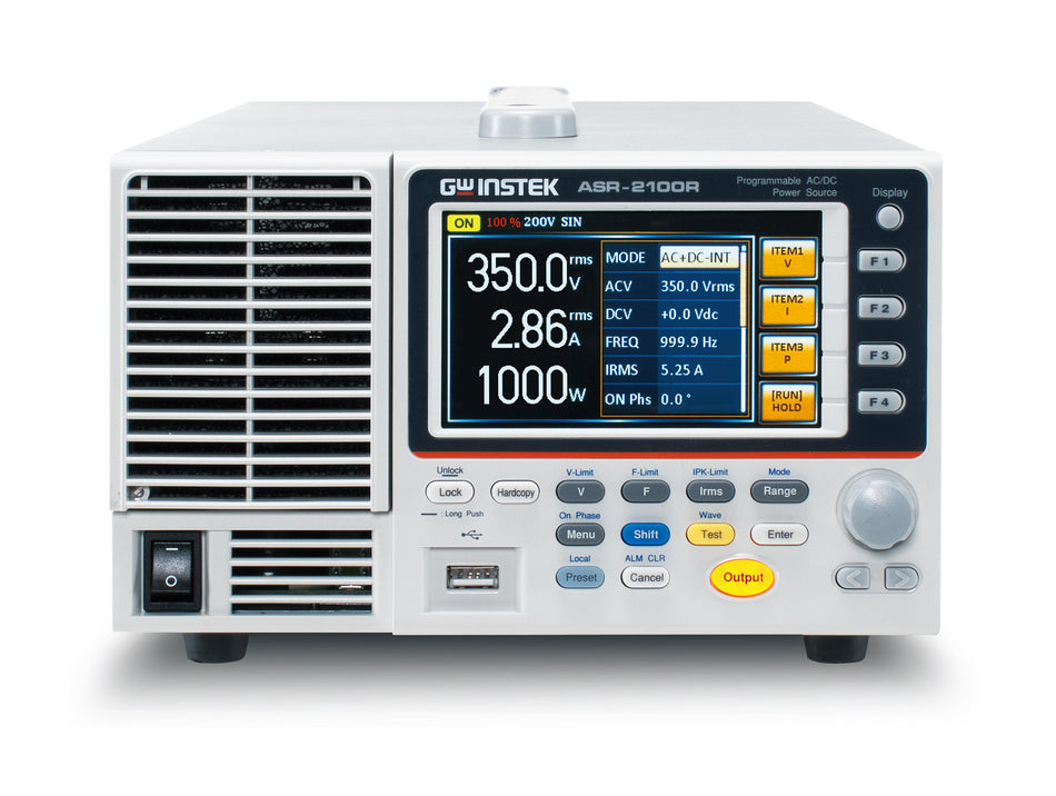 GW Instek ASR-2100R AC/DC Source, For 3U 1/2 Rack Mount, 1000 VA, USB/LAN/RS-232, ASR-2000 Series