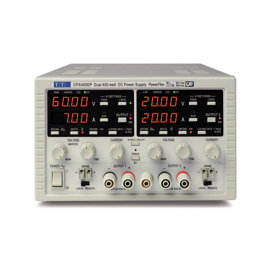 Aim-TTi CPX400DP DC Power Supply, Dual Output, 2x 60V/20A, 420W, USB, RS232, LAN, CPX Series