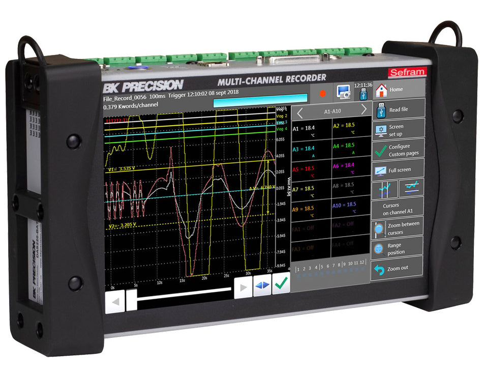 B&K Precision DAS220-BAT B&K Precision DAS220-BAT Portable 10-Channel Data Recorder, DAS2X0 Series