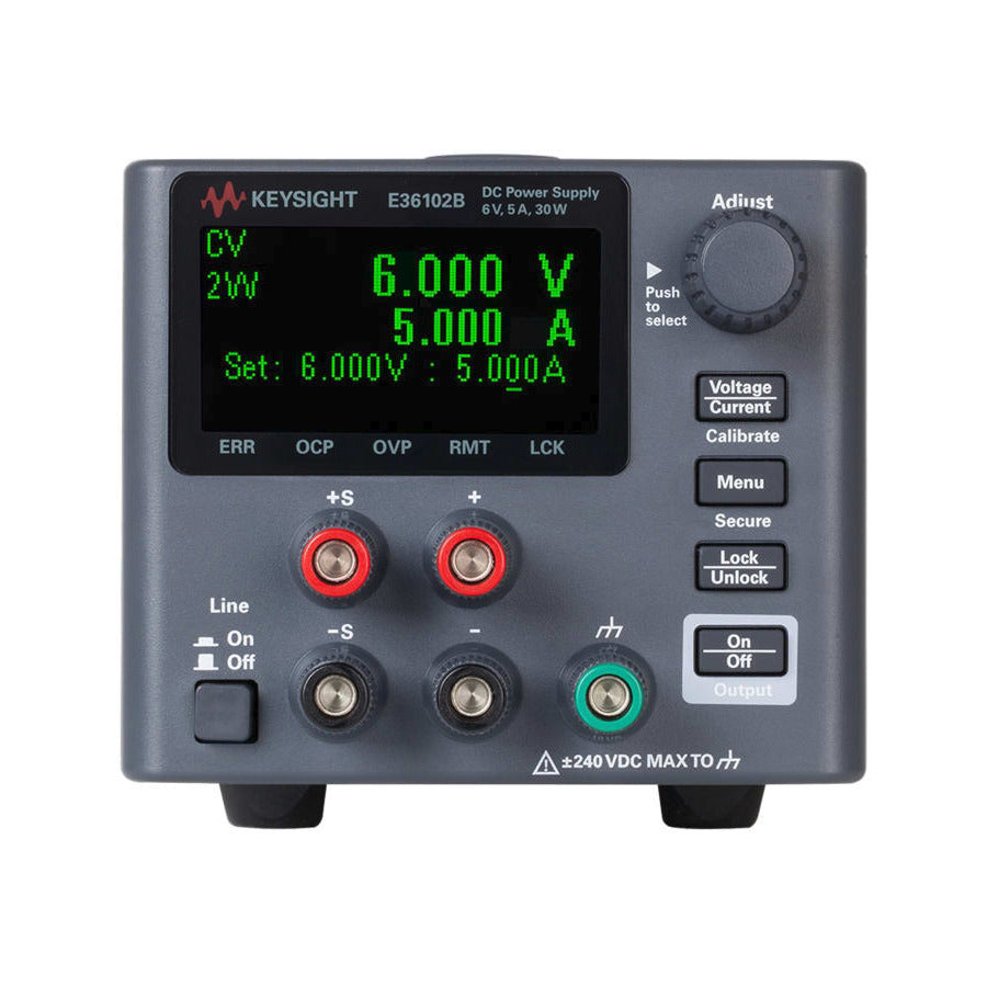Keysight E36102B DC power supply, single-output, 6 V, 5 A, 30 W