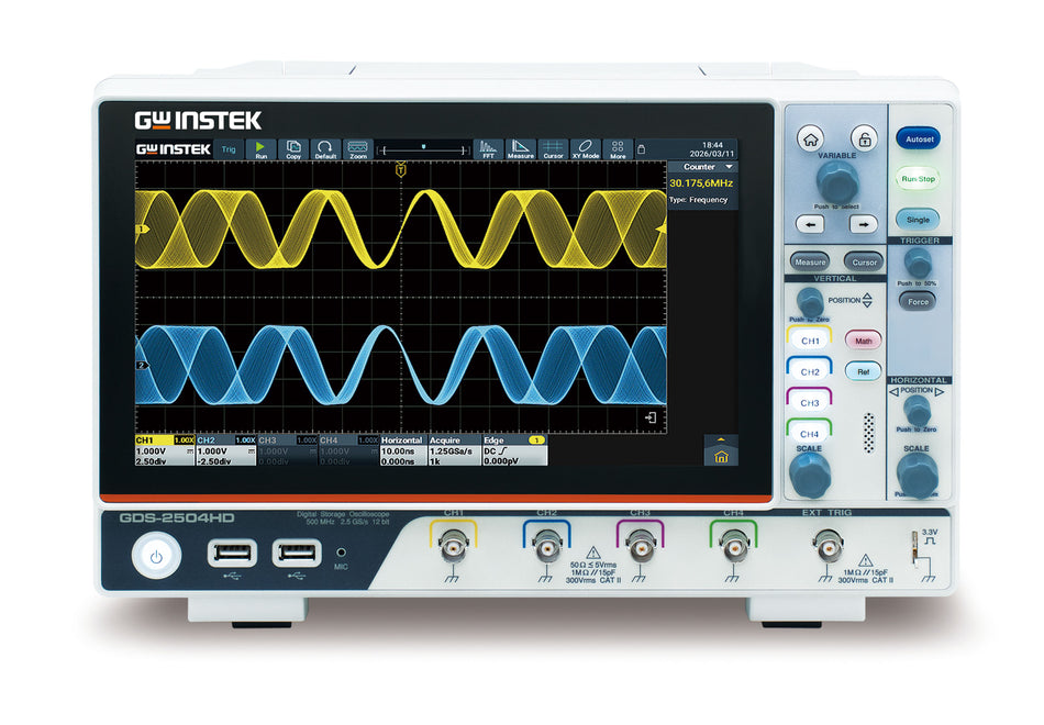 GW Instek GDS-2254HD GW Instek 250MHz/4 CH GDS-2254HD (CE) 12-Bit Digitaloszilloskope der Serie