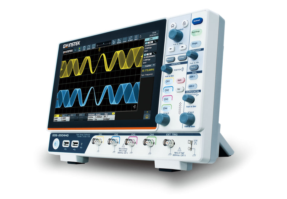 GW Instek GDS-2504HG GW Instek 500MHz/4 CH/AFGGDS-2504HG (AFG) (CE) 12-Bit-Digitaloszilloskope