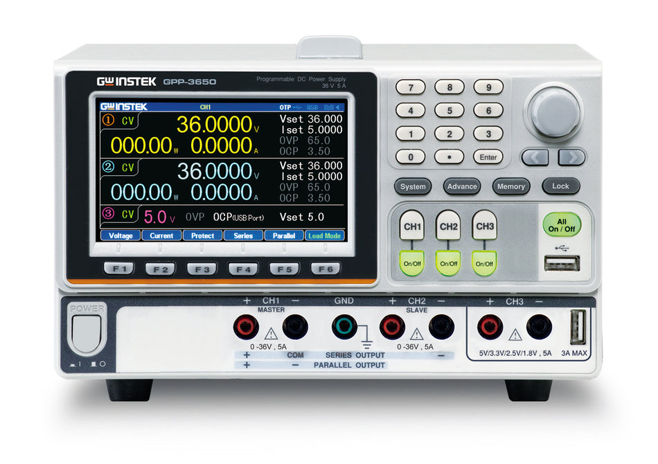 GW Instek GPP-3060LG  385W-3-Channel, Programmable Linear D.C. Power Supply, USB+LAN+GPIB