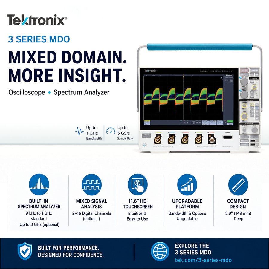 Tektronix MDO34 3-BW-500 Mixed-Domain-Oszilloskop der Serie 3 (4 Kanäle, aufrüstbar)