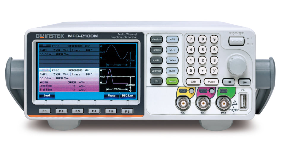 GW Instek MFG-2130M Arbiträrfunktionsgenerator, 30MHz, 200MS/s, 16kpts, 14 Bit, MFG-2000 Serie