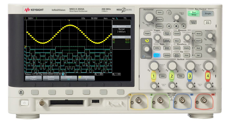 Keysight MSOX2024A XR1-class Oscilloscope, 200 MHz, 4 Analog channels, mixed signal