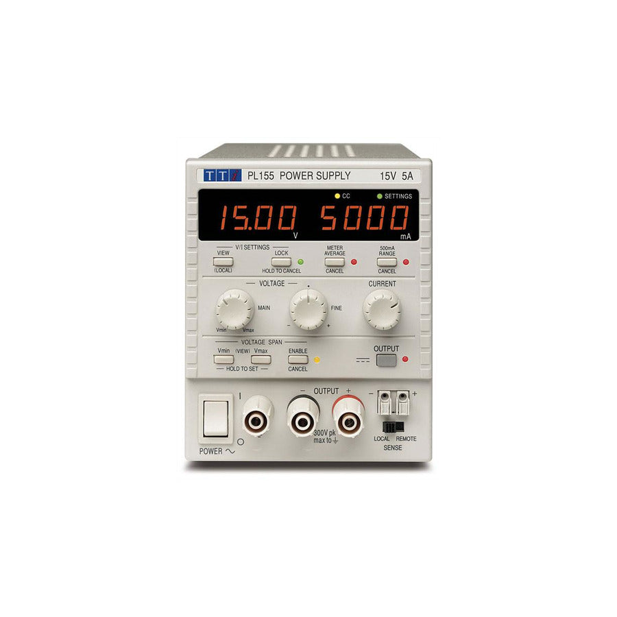 Aim-TTi PL155-P(G) DC Power Supply, Single Output, 15V, 5A, 75W, USB, RS232, LAN, GPIB, PL Series