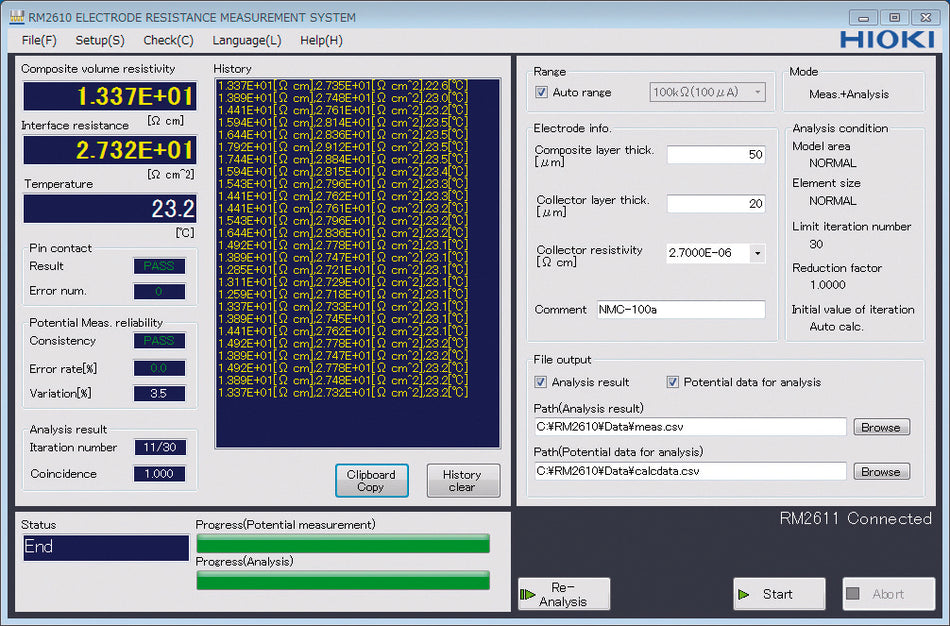Hioki RM2612 RESISTANCE CALCULATION SOFTWARE