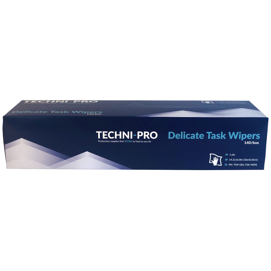 Techni-Pro TNP-DEL-TSK-WIPE-EA Spezielle Wischtücher für empfindliche Aufgaben, Pop-up-Box, Weiß, 38,1 x 43,2 cm, 140 Stück/Box
