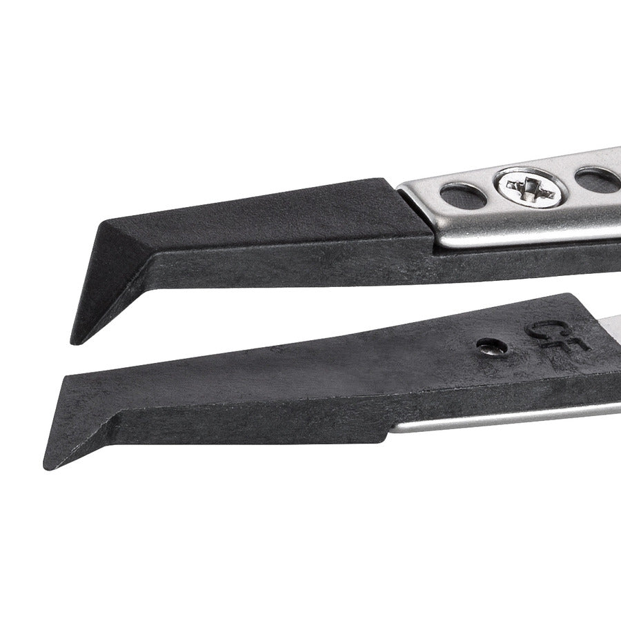 Techni-Pro TNP-TWZ-PT-246CPR-SA ESD Pinzette mit Kunststoffspitze, 246, Carbon Peek, abgewinkelt, dünn, 12,45 cm