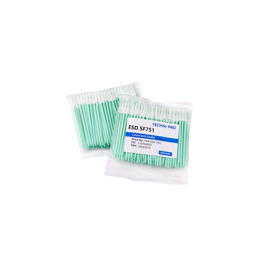 Techni-Pro FSWB741 Reinraum-Tupfer, ESD-Schaumstoff, Polypropylen-Griff, 3 Zoll Gesamtlänge, 100 Stk./Beutel
