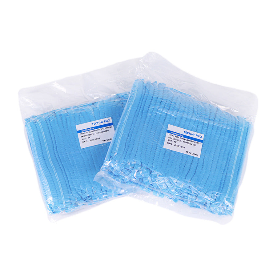 Techni-Pro BCAP24B Reinraumhaube, Vliesstoff, Blau, 24 Zoll, 100 Stück