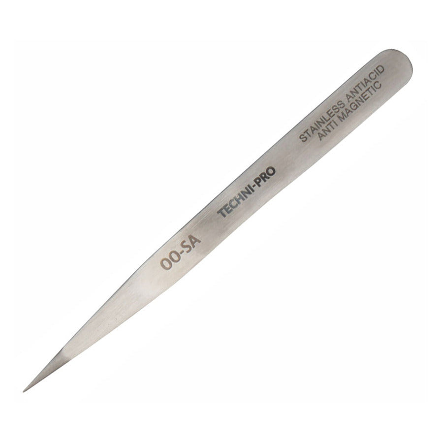Techni-Pro TST-00-SA Pinzette, Economy, gerade, spitz, Edelstahl, antimagnetisch, 4,5" Gesamtlänge