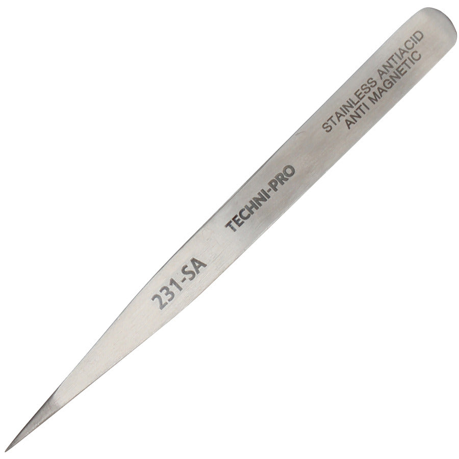 Techni-Pro TST-231-SA Pinzette, Economy, schmale Ausführung, spitz, gezackte Spitzen, 120,65 mm Gesamtlänge