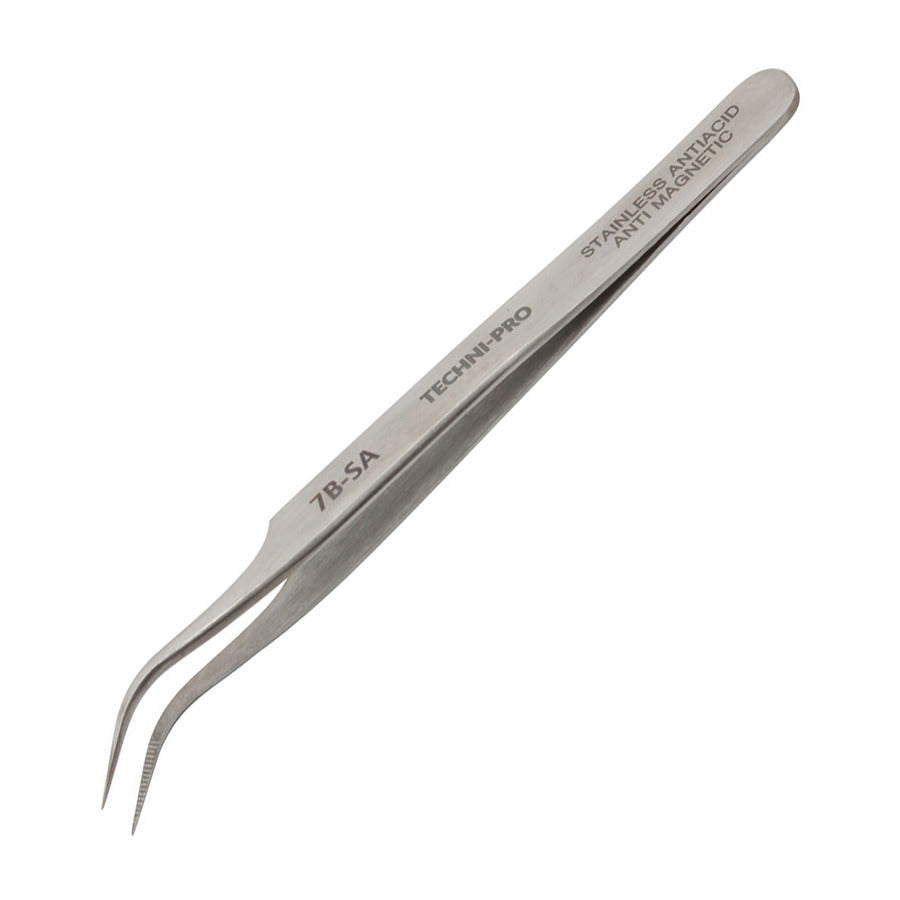 Techni-Pro TST-7B-SA Pinzette, Economy, feine gebogene, spitz zulaufende Spitze, 4,5"