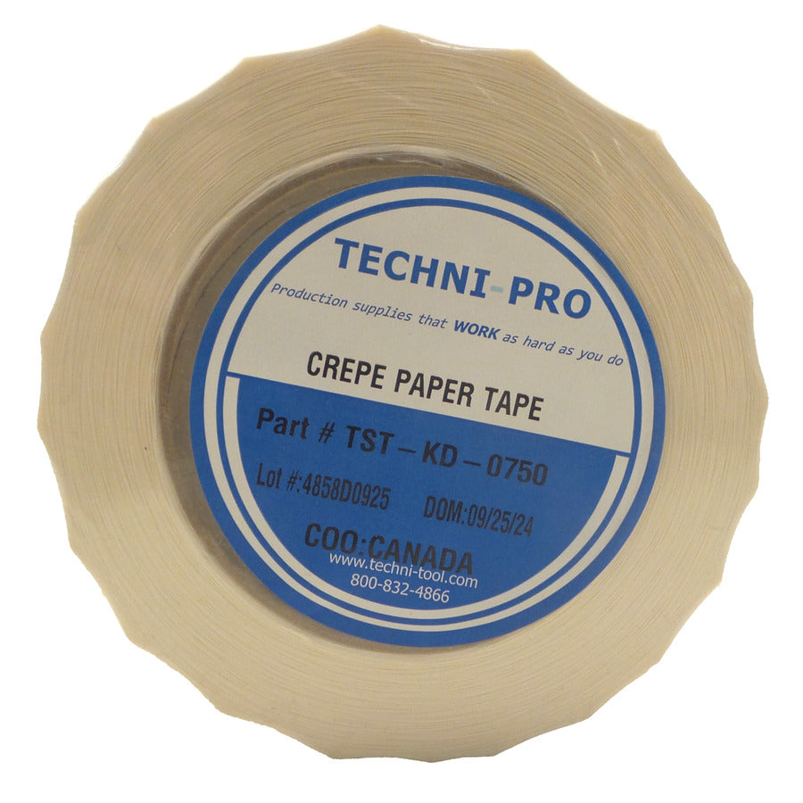 Techni-Pro TST-KD-0750 Klebeband, Hochtemperatur-Maskierscheibe, 300 Grad, 3/4", 3" Kern, 7.3mil, Tan, 4000/Rolle