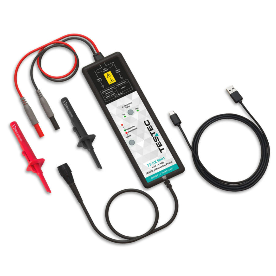Testec TESTEC TT-SX 9001 Aktiver Differenzialtastkopf, 30 MHz, 10x, 100x, 2 p ...