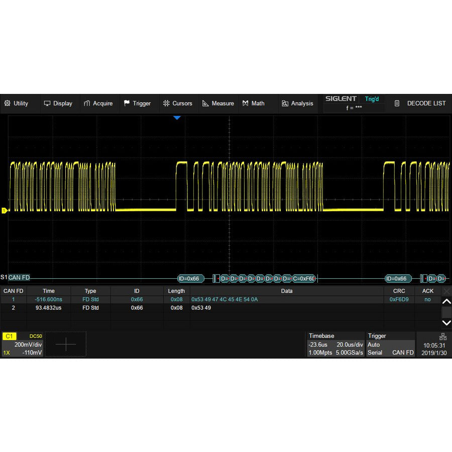 Siglent SDS-5000X-CANFD
